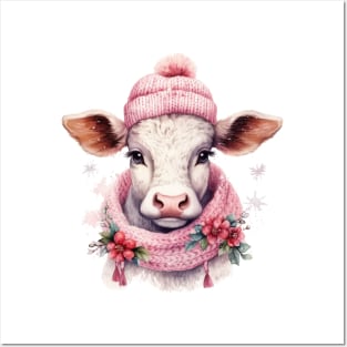 Christmas Cow #3 Posters and Art